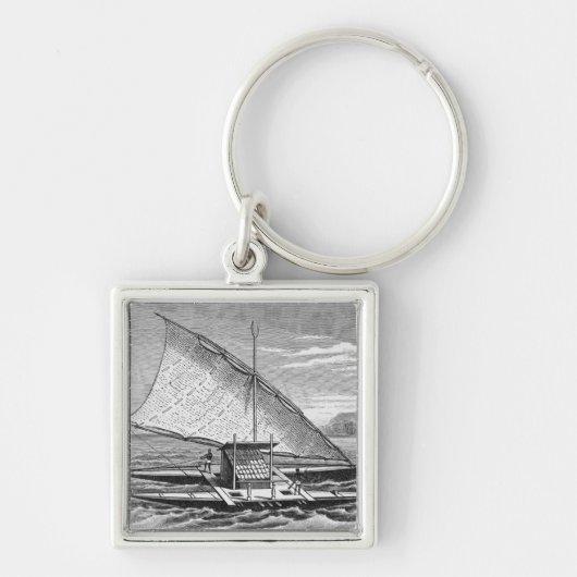 歴史からのFijianの二重カヌーの キーホルダー (正面)