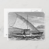 歴史からフィジーのダブルカヌー ポストカード (正面/裏面)