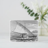 歴史からフィジーのダブルカヌー ポストカード (スタンド正面)