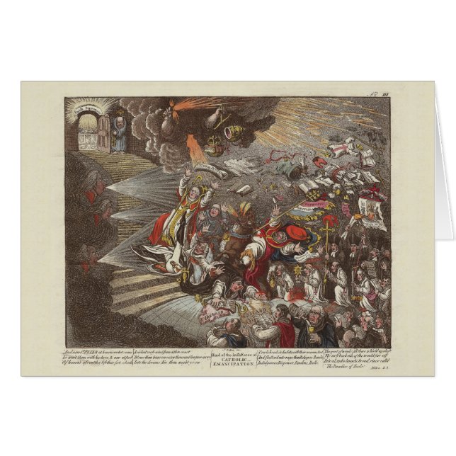 歴史のジェームスアイルランドおよびイギリスのGillrayの風刺漫画 (正面横)