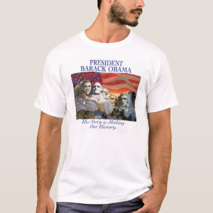 歴史のラシュモア山のワイシャツを作っているオバマ Tシャツ