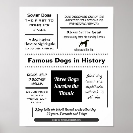 歴史の中で有名な犬 ポスター (正面)