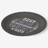 歴史の最も最高のな日、黒板の結婚式の日付 ペーパープレート (アングル)