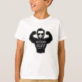 歴史の淡黄色のおもしろいな男の子のワイシャツ Tシャツ (正面)