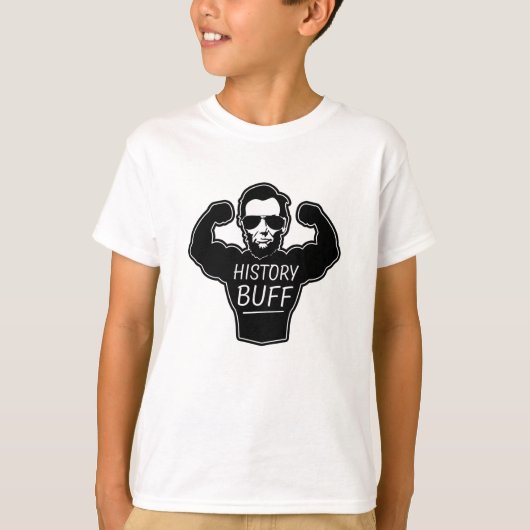 歴史の淡黄色のおもしろいな男の子のワイシャツ Tシャツ (正面)