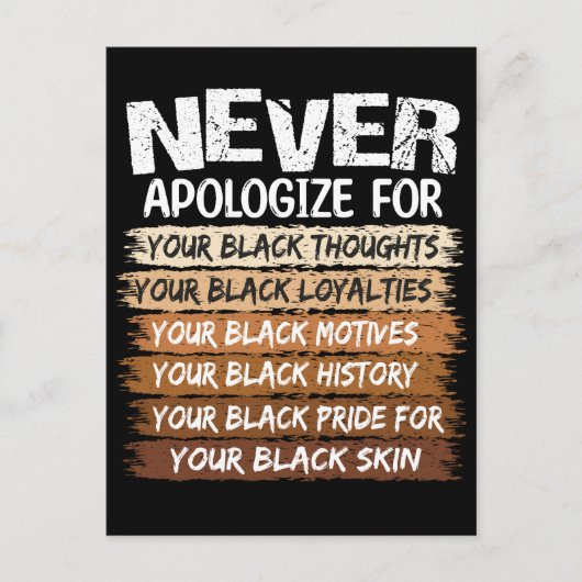 歴史の黒い月を決して謝罪しない ポストカード (正面)