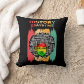 歴史は私は言う、メラニンの女の子の黒い歴史の月 クッション (ブランケット)