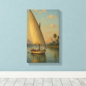 歴史へのセーリングThe Nile and Pyramids at Dusk キャンバスプリント (インサイチュ (ウッドフロア))