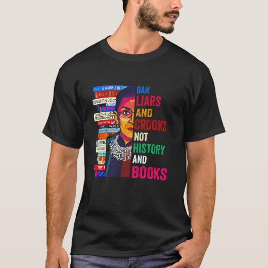 歴史や書籍ではなく嘘や嘘を禁止する Tシャツ (正面)