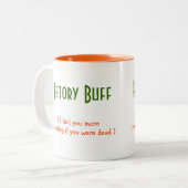 歴史バフ学生先生院生ユーモおもしろいー ツートーンマグカップ (正面左)