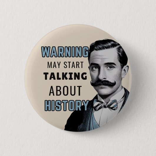 歴史バフ、歴史家、歴史、古い、ヴィンテージ 缶バッジ (正面)