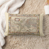 歴史世界地図（中世） （Willem Blaeu著） ランバークッション (ブランケット)