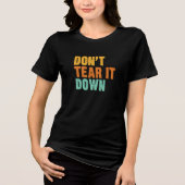 歴史保存、古い建物の擁護者 トライブレンドTシャツ (正面)