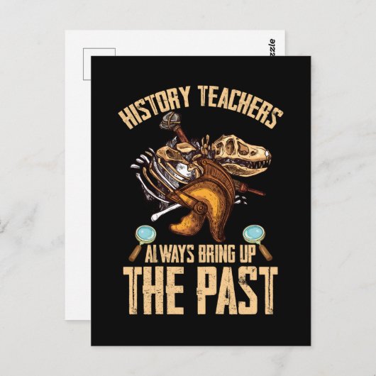 歴史先生恐竜おもしろい史家 ポストカード (正面/裏面)