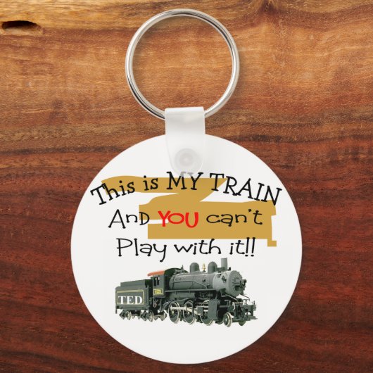 歴史列車の贈り物 – -笑わされることわざ キーホルダー (正面)