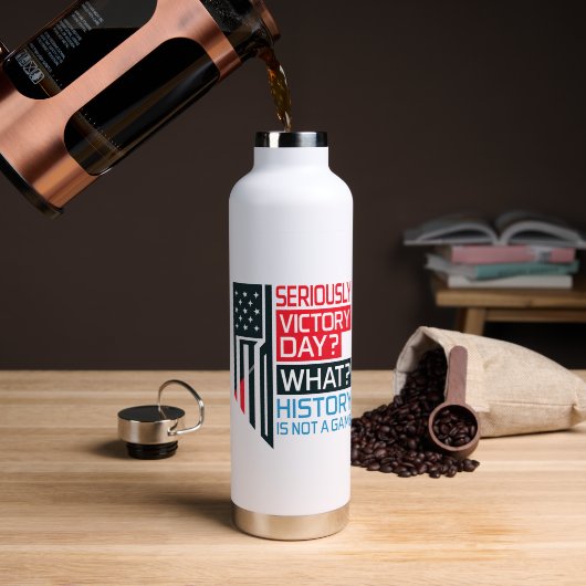 歴史問題 – 政治はっきりした声明アート ウォーターボトル (コーヒー (回転後))