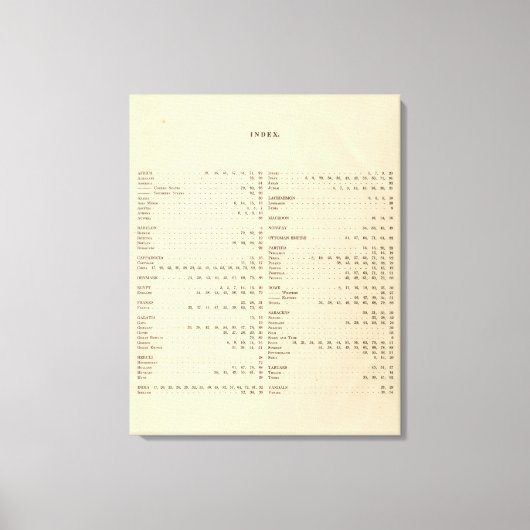 歴史地図の索引 キャンバスプリント (正面)