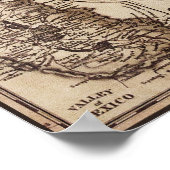 歴史地図メキシコとグアテマラのキャンバス印刷 ポスター (角)