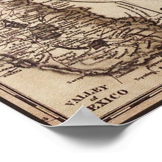 歴史地図メキシコとグアテマラのキャンバス印刷 ポスター (角)