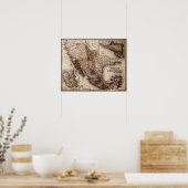 歴史地図メキシコとグアテマラのキャンバス印刷 ポスター (キッチン)