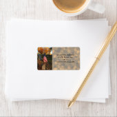 歴史墓標アメリカ国旗/秋/ ラベル (インサイチュ)