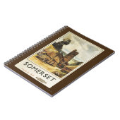 歴史村の風景イギリス鉄道ポスター ノートブック (左側)