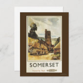 歴史村の風景イギリス鉄道ポスター ポストカード (正面/裏面)