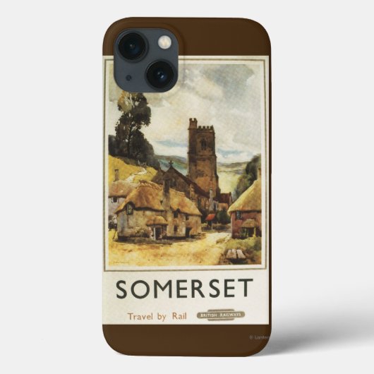 歴史村の風景イギリス鉄道ポスター Case-Mate iPhoneケース (裏面)