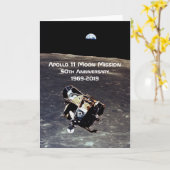 歴史的なアポロ11月の代表団第50記念日 カード (黄色い花)