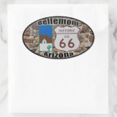 歴史的なアメリカのルート66ベルモントアリゾナ 楕円形シール (バッグ)