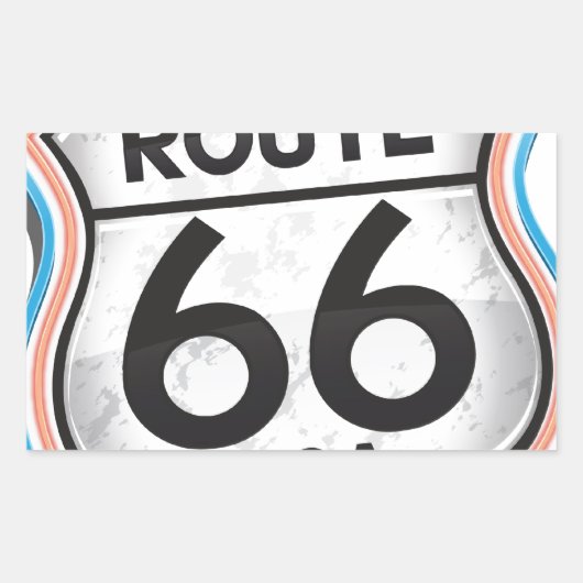 歴史的なアメリカRoute66ギフト 長方形シール (正面)