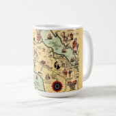 歴史的なウィリアムズバーグの地図マグ コーヒーマグカップ (正面右)