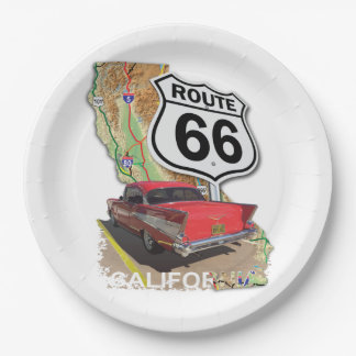 歴史的なカリフォルニアルート66 ペーパープレート