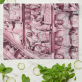 歴史的なキリスト教彫刻ノートルダムパリ キッチンタオル (折り畳み)