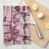 歴史的なキリスト教彫刻ノートルダムパリ キッチンタオル (四つ折り)