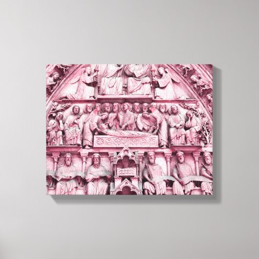 歴史的なキリスト教彫刻ノートルダムパリ キャンバスプリント (正面)