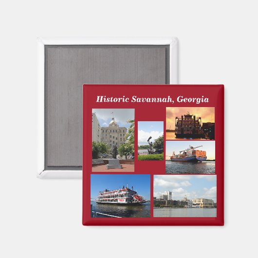 歴史的なサバンナジョージア マグネット (正面/裏面)