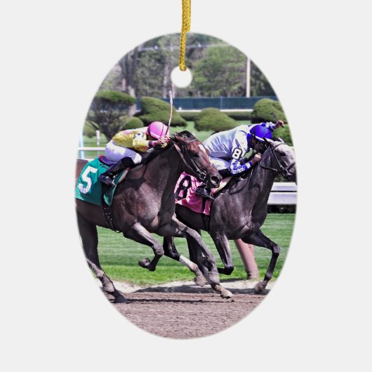 歴史的なサラトガのレース セラミックオーナメント (正面)