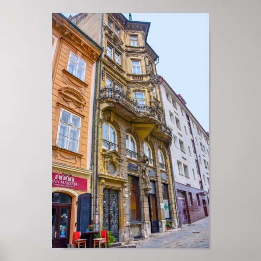 歴史的なサルバトーレ薬局、ブラチスラヴァ、スロバキア ポスター (正面)