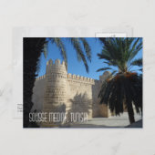 歴史的なスースメディナ通りシーンチュニジア ポストカード (正面/裏面)