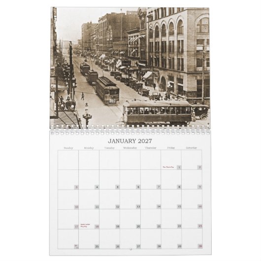 歴史的なタコマ市、"運命の都市"のカレンダー カレンダー (1月 2027)