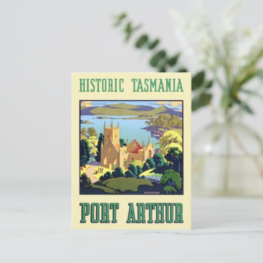 歴史的なタスマニア港アーサー・ヴィンテージのポスター1930年代 ポストカード (スタンド正面)