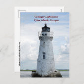 歴史的なティビー島グルジアライトハウス シーズンポストカード (正面/裏面)