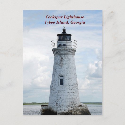 歴史的なティビー島グルジアライトハウス シーズンポストカード (正面)