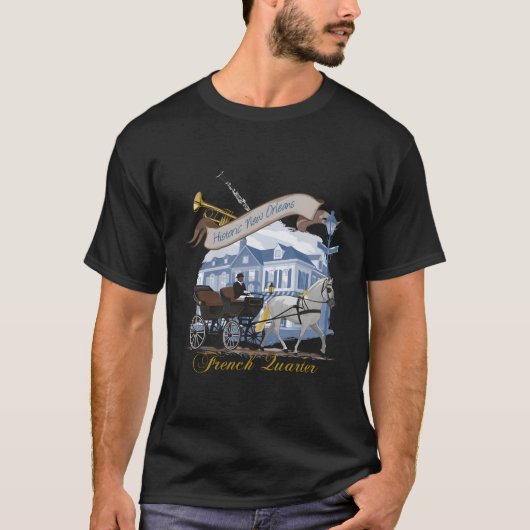 歴史的なニューオーリンズ市アメリカ旅行 Tシャツ (正面)