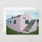 歴史的なピンクバハマ刑務所、緑の亀の甲 ポストカード (正面/裏面)