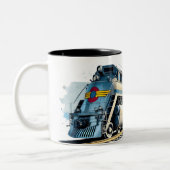 歴史的なブルー蒸気機関車 ツートーンマグカップ (左)