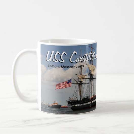 歴史的なボストン USS コンスティテューション コーヒーマグカップ (左)