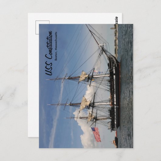 歴史的なボストンUSS憲法はがき船 ポストカード (正面/裏面)