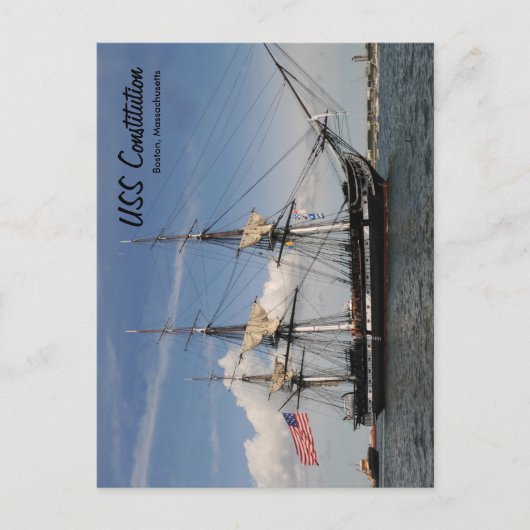 歴史的なボストンUSS憲法はがき船 ポストカード (正面)